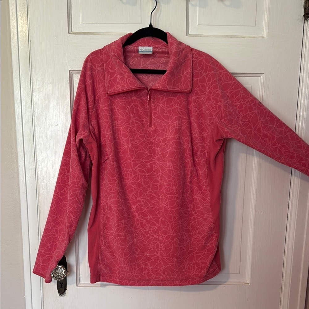 Columbia Women's Lightweight 1/4 Zip Fleece Coral Color Size XXL